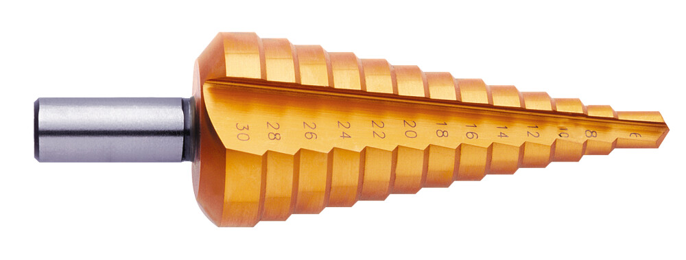 Getrapte plaatboor TiN 4-12 mm