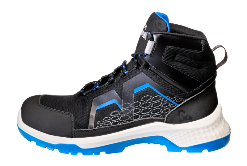 Emma veiligheidsschoenen S3S pu/pu hoog zwart/blauw