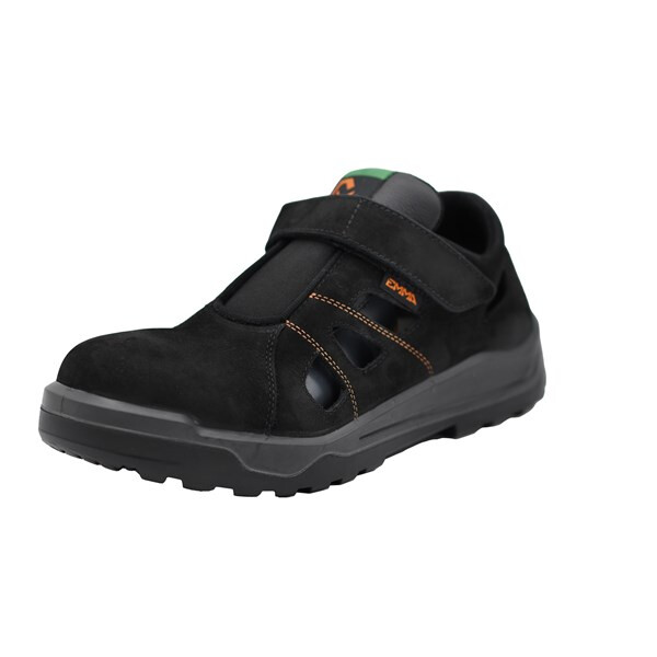 Emma veiligheidsschoenen S1P sandaal metal free laag zwart