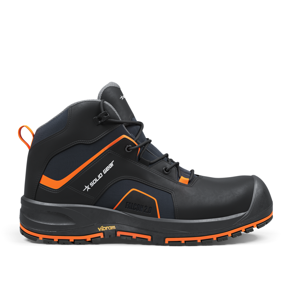 Solid Gear veiligheidsschoenen zwart/oranje hoog S3S