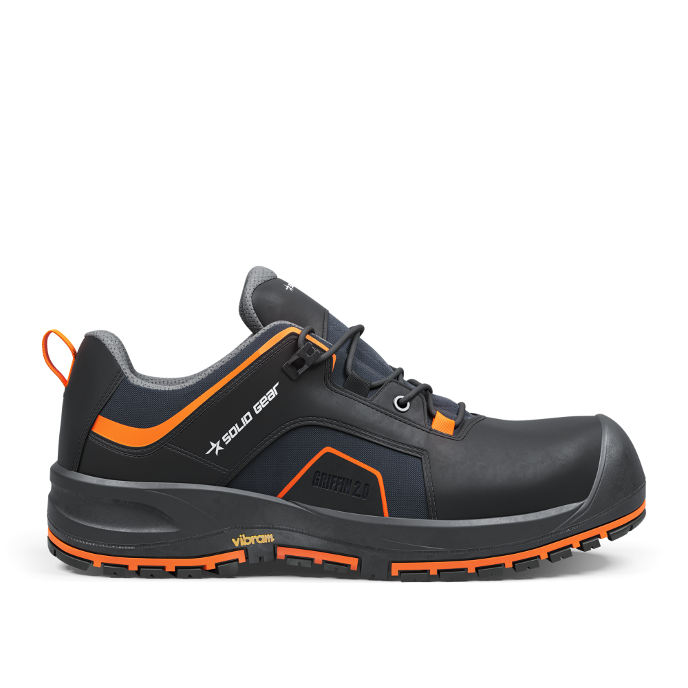 Solid Gear veiligheidsschoenen zwart/oranje laag S3S