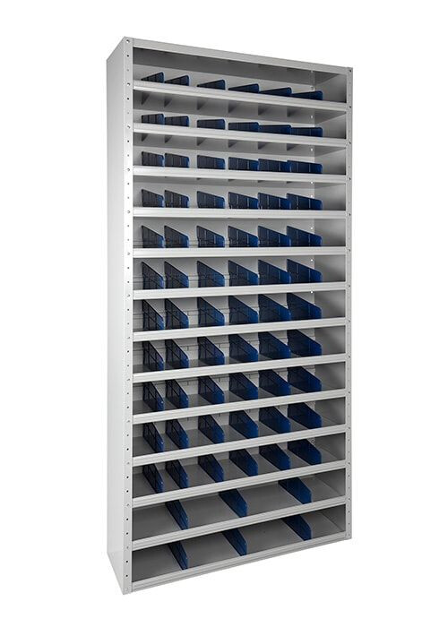Vakkenkast MPSC 198x100x30cm grijs incl. 72 verdeelschotten