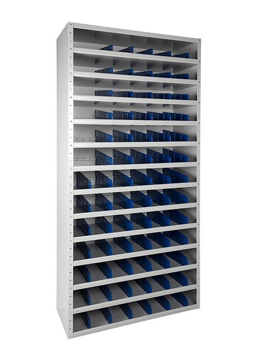 Vakkenkast MPSC 198x100x40cm grijs incl. 72 verdeelschotten