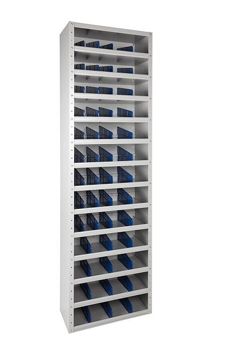 Vakkenkast MPSC 198x60x30cm grijs incl. verdeelschotten