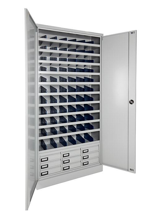 Vakkenkast MPSC afsluitbaar 200x100x35cm grijs 2-deurs