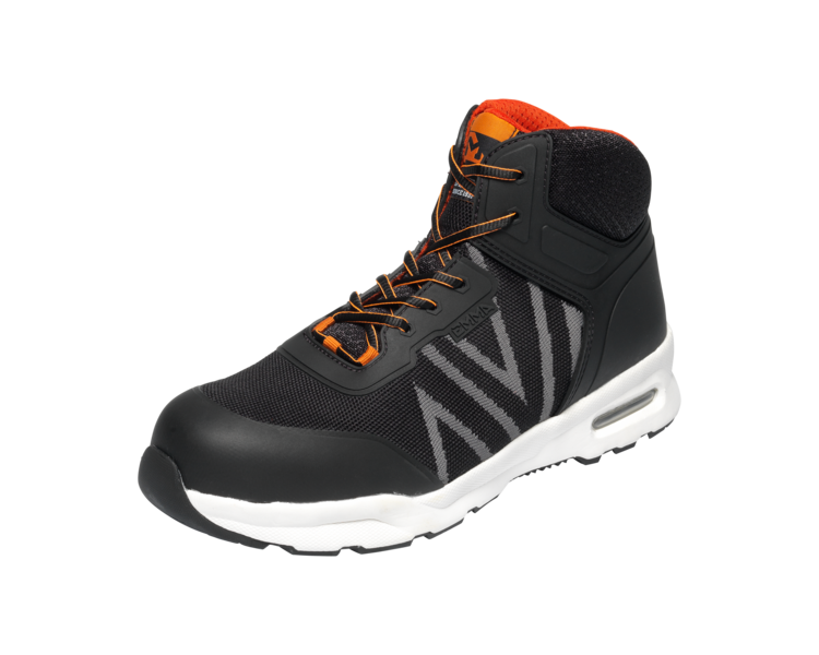 Emma veiligheidsschoenen S1P pu/pu zwart/grijs hoog