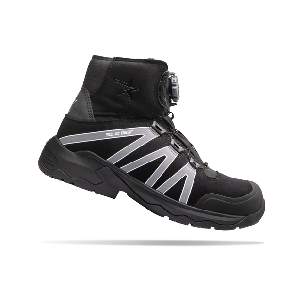 Solid Gear veiligheidsschoenen zwart/grijs boa hoog S3