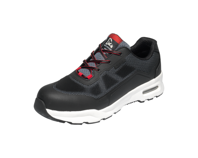 Emma veiligheidsschoenen S1P pu/pu zwart/grijs laag