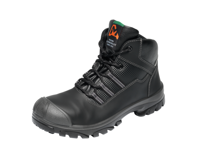 Emma veiligheidsschoenen S3 pu/pu hoog zwart/grijs metalfree