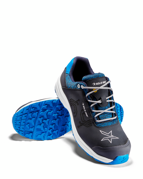 Solid Gear veiligheidsschoenen zwart/blauw veter laag S3
