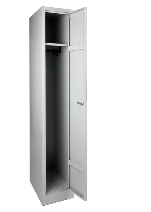 Garderobekast 1-kolom 1-lockers 180x30x50cm grijs 1 deur