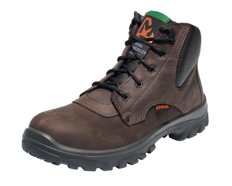 Emma veiligheidsschoenen S3 duo/HRO hoog bruin/zwart