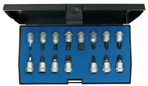 INS20PM Dopsleutel-schroevendraaierset 1/4" 15-dlg IN-IS-PH-